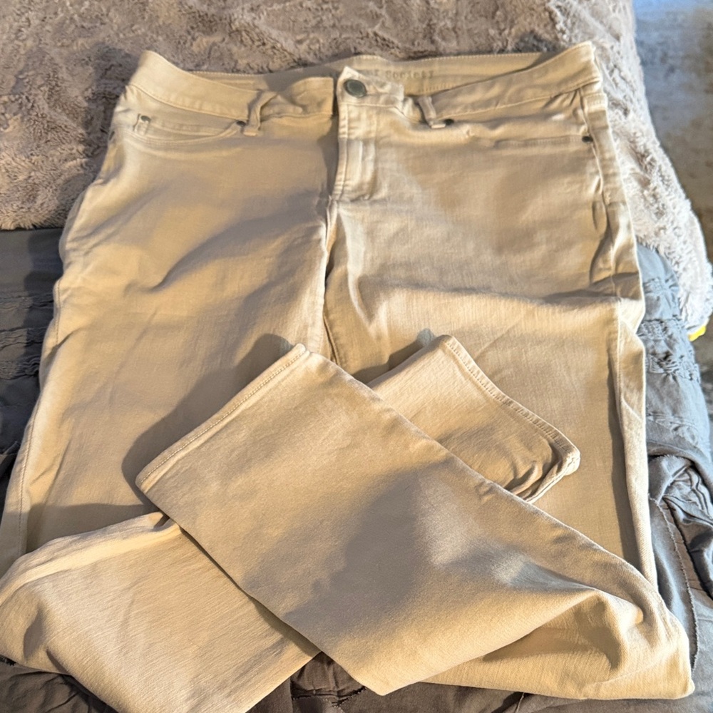 Articles Of Society Cream High-Rise Skinny Jeans